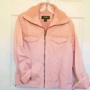Eddie Bauer pink cotton zipper detail jacket